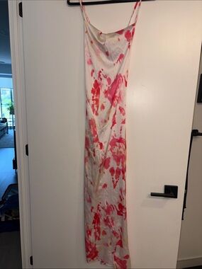 Pink Tie-Dye Slip Dress